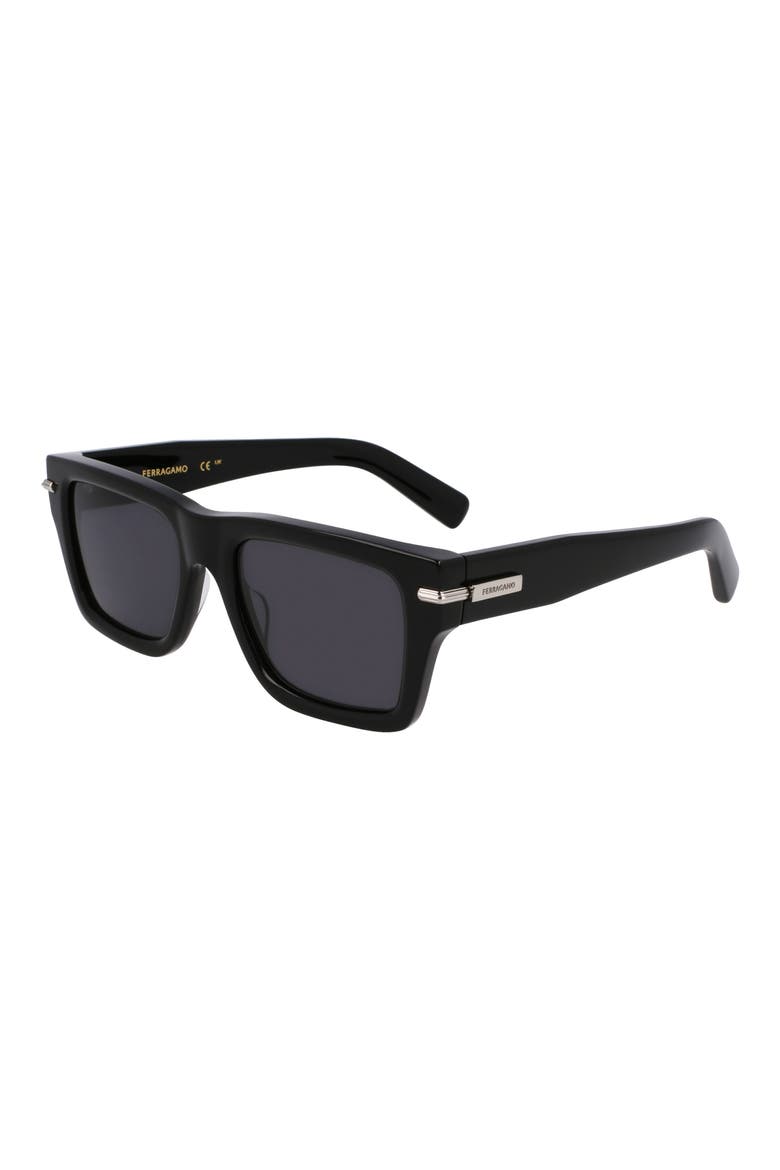 Prisma 53mm Modified Rectangular Sunglasses, Alternate, color, BLACK