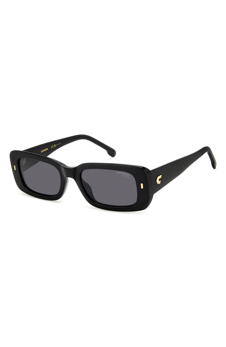 Carrera Eyewear 53mm Gradient Rectangular Sunglasses, Alternate, color, Black/ Grey