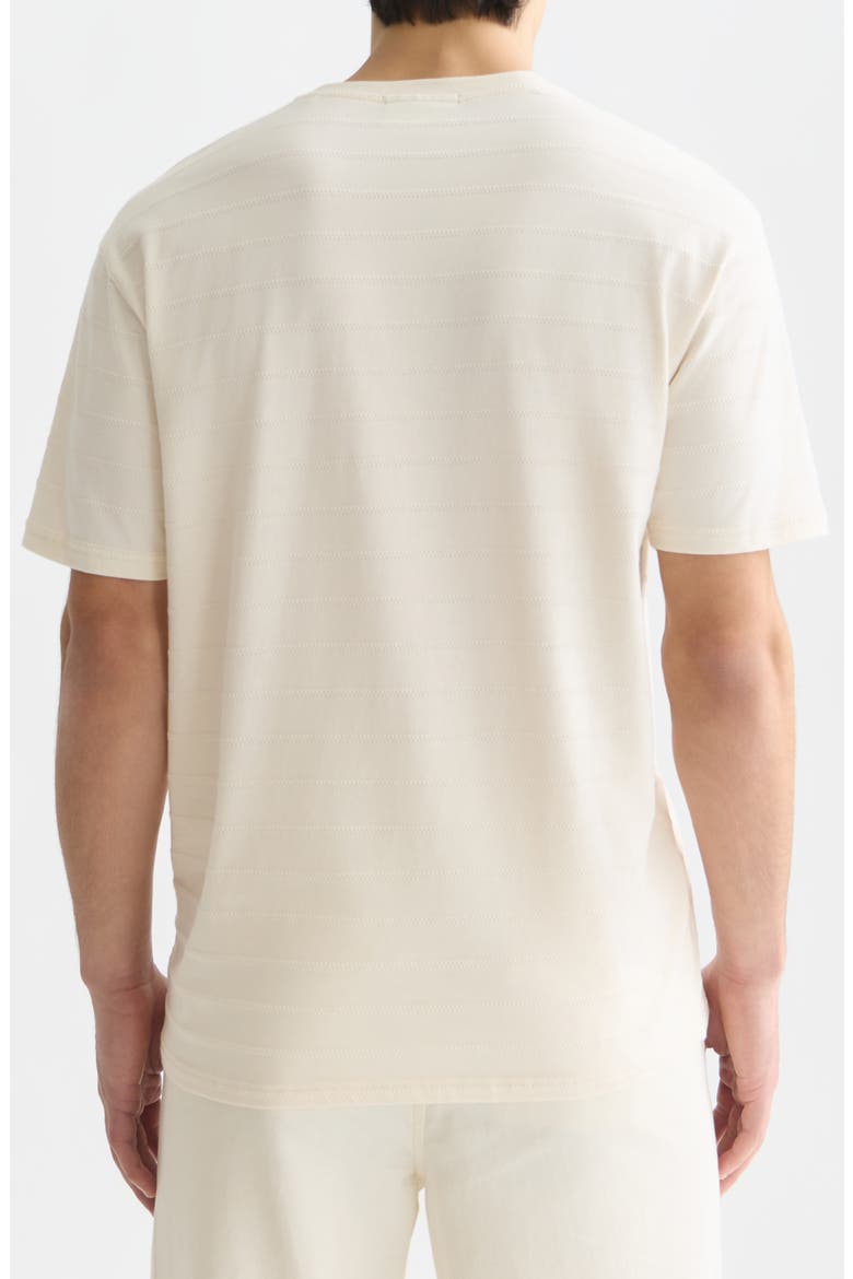 Structured Stripe Jacquard Stretch Cotton T-Shirt, Alternate, color, EGGNOG
