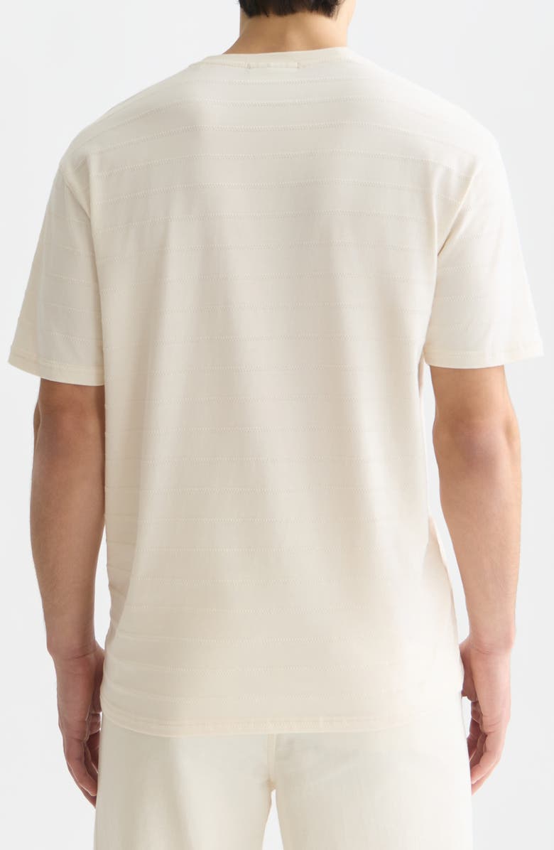 Scotch & Soda Structured Stripe Jacquard Stretch Cotton T-Shirt, Alternate, color, Eggnog