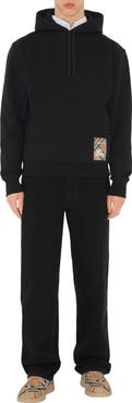 Burberry Check Label Cotton Hoodie