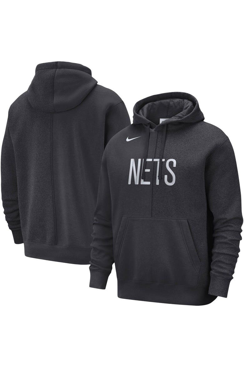 Men's Nike Anthracite Brooklyn Nets Courtside Versus Stitch Split Pullover Hoodie, Main, color, Anthracite