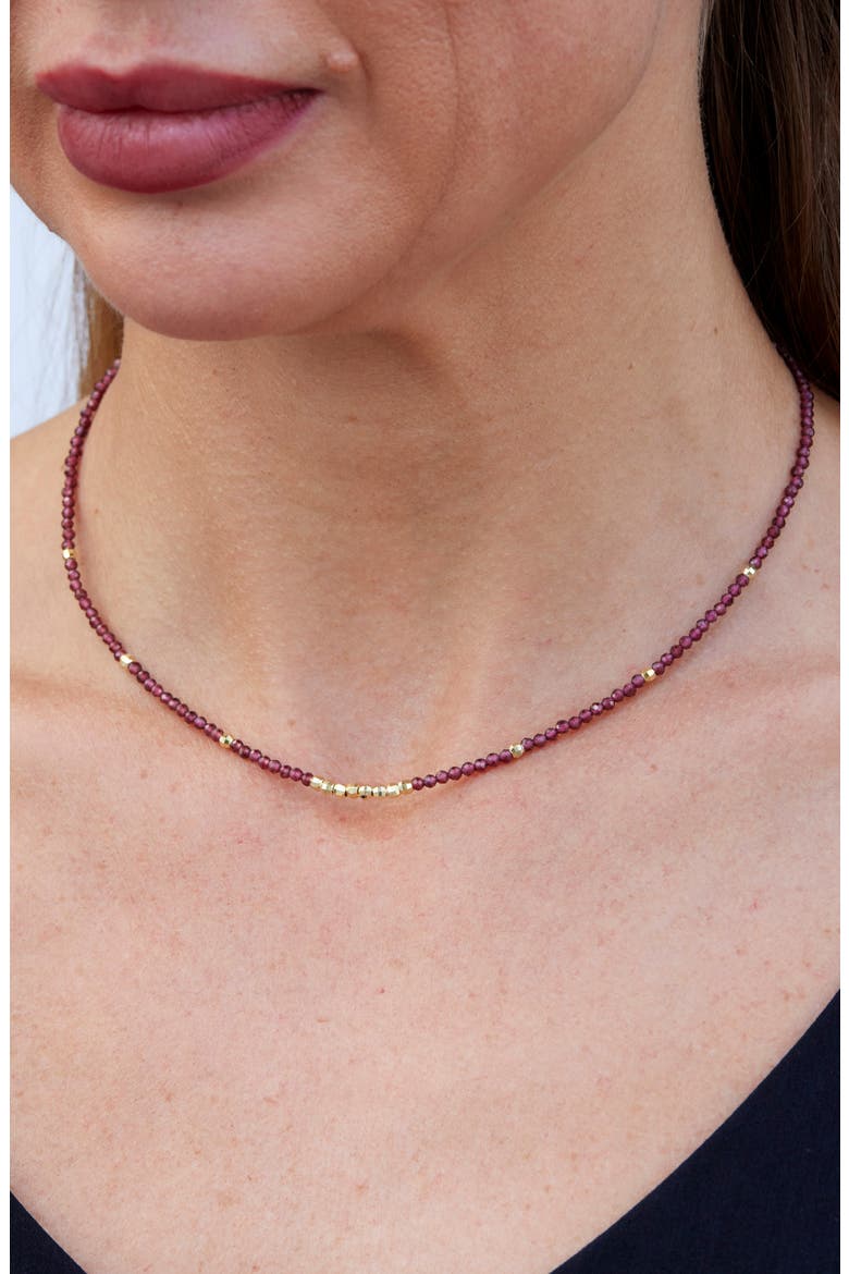 Rhodolite Garnet Bead Necklace, Alternate, color, RED