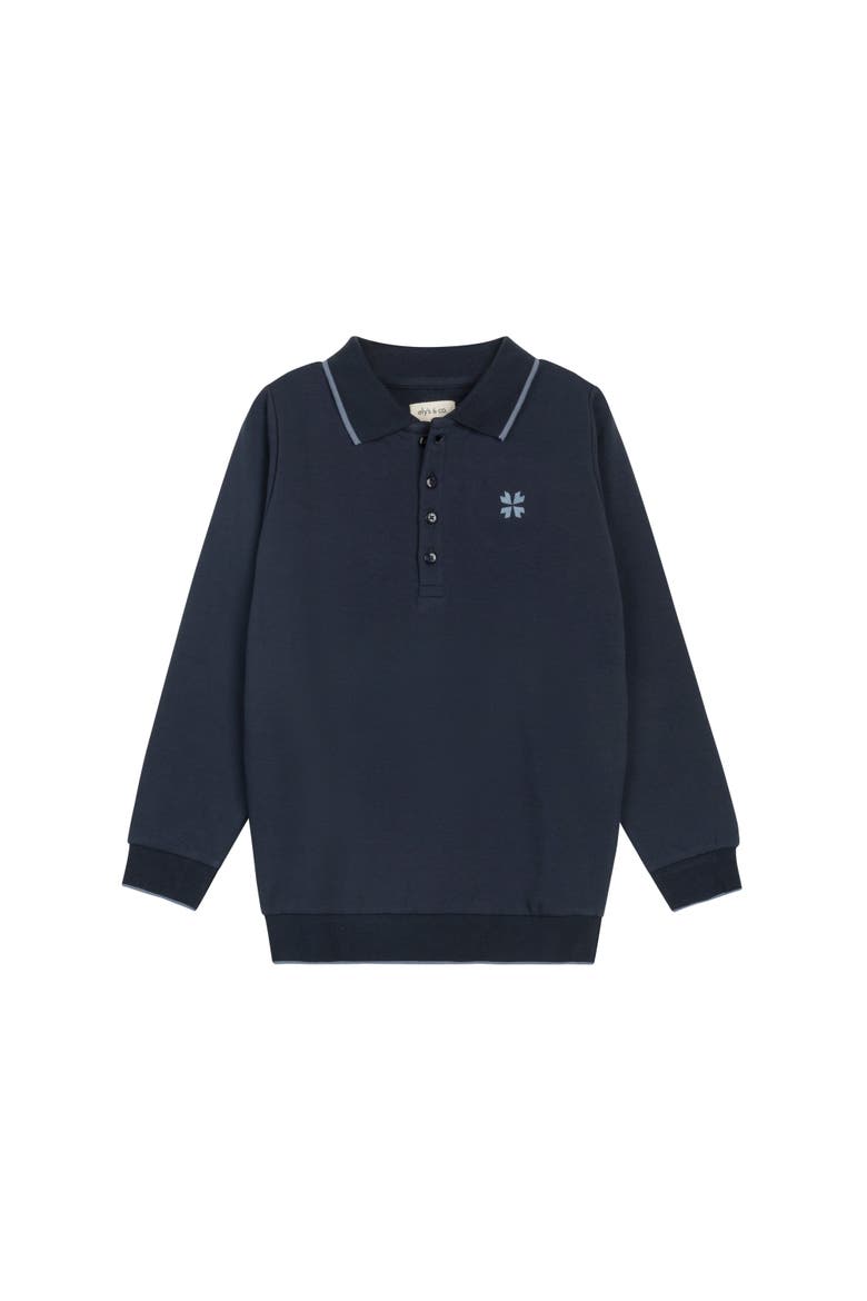 Embroidered Clover Collection - Boys Polo, Main, color, Navy Blue