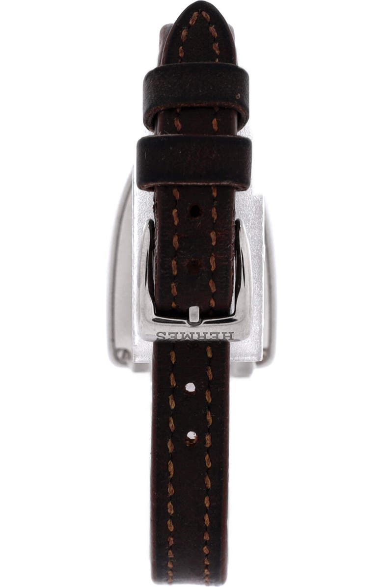 Pre-Owned Hermes Galop d'Hermes Quartz Watch Stainless Steel and Leather 26, Alternate, color, Brown