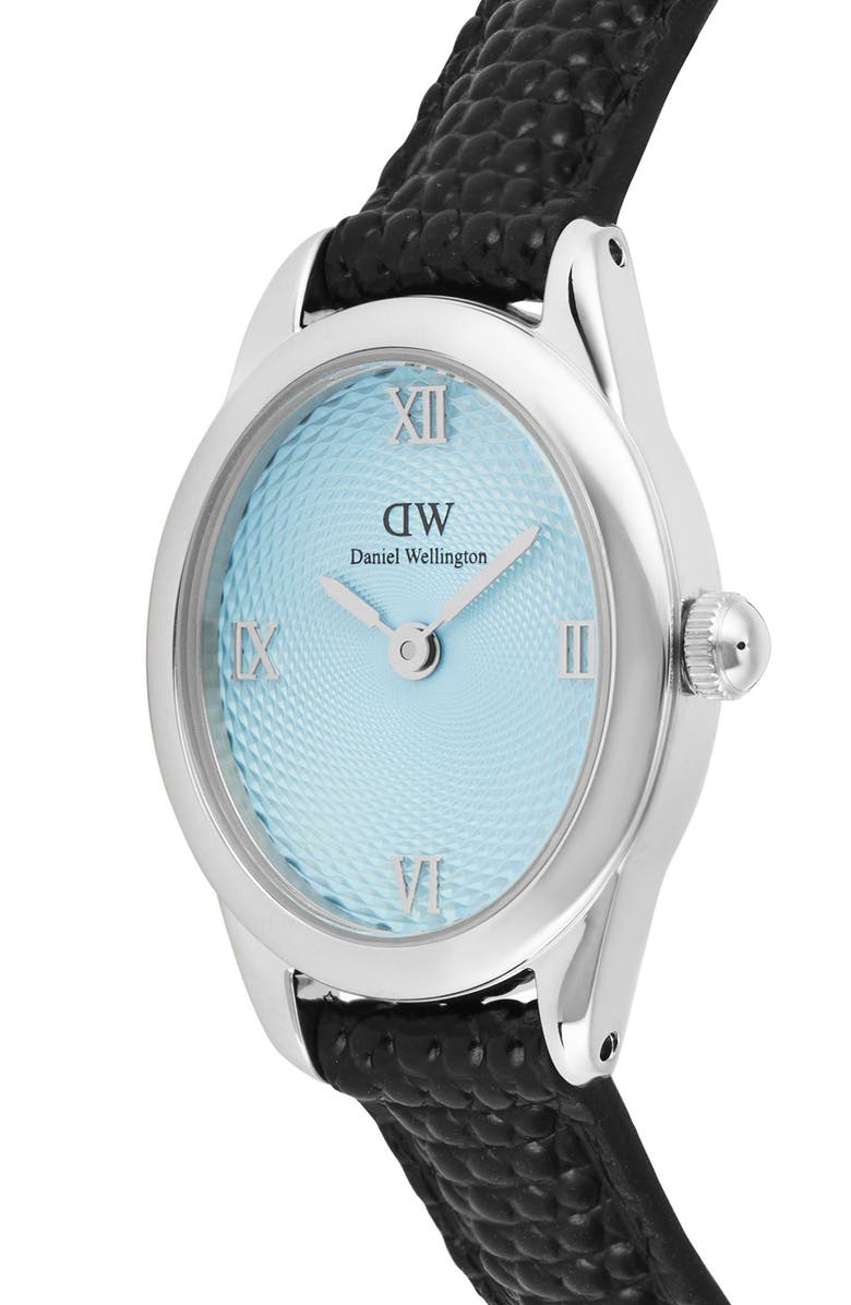 Daniel Wellington Ophelia Mini Leather Strap Watch, 22mm x 25.5mm, Alternate, color, Silver-Tone/ Blue/ Black