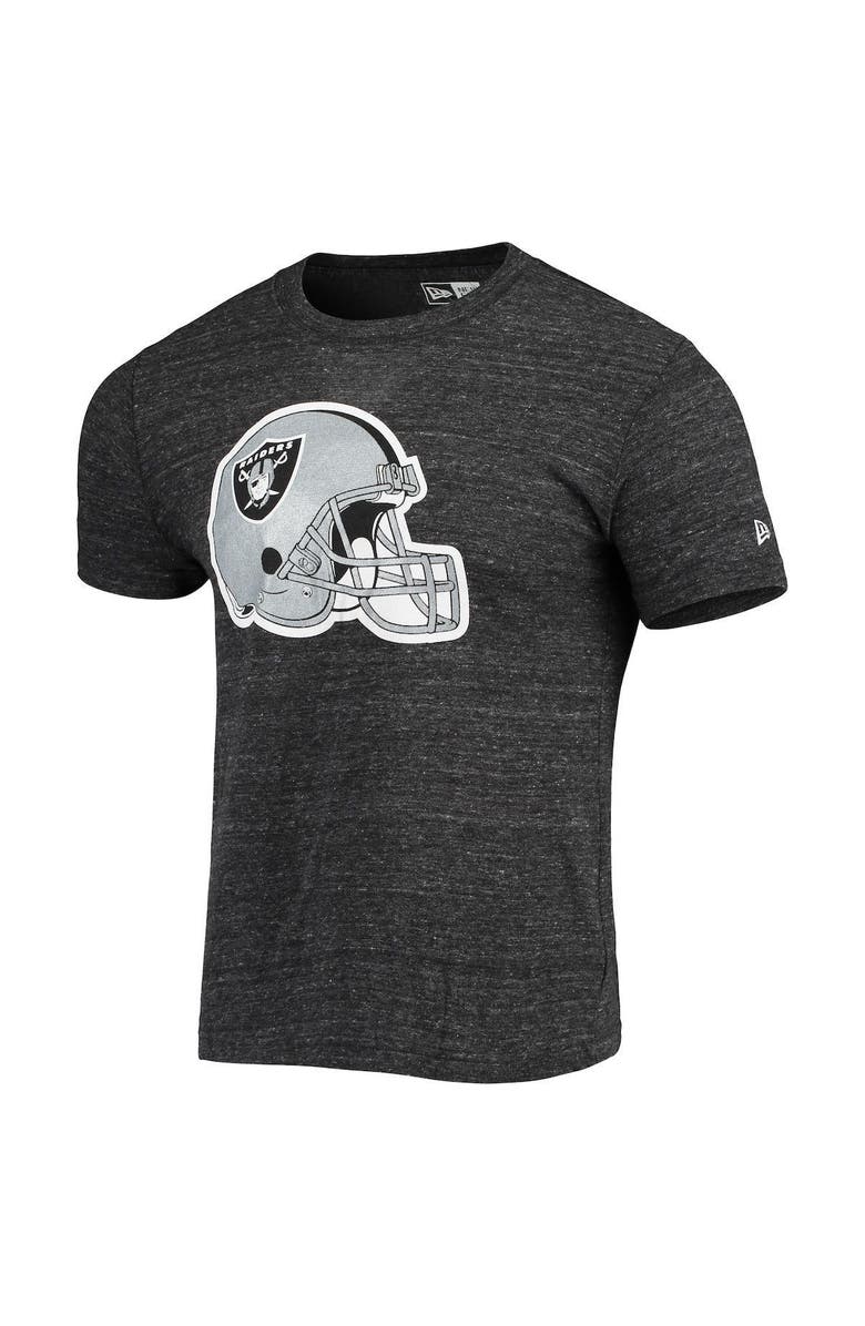 New Era Men's New Era Black Las Vegas Raiders Helmet Logo Tri-Blend T-Shirt, Alternate, color, Black