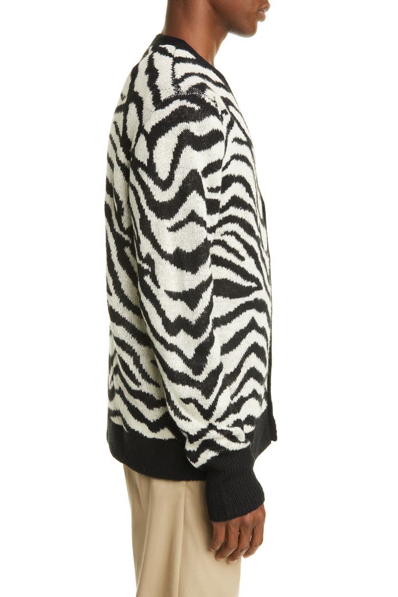 Tiger Cardigan, Alternate, color, BLACK/WHITE