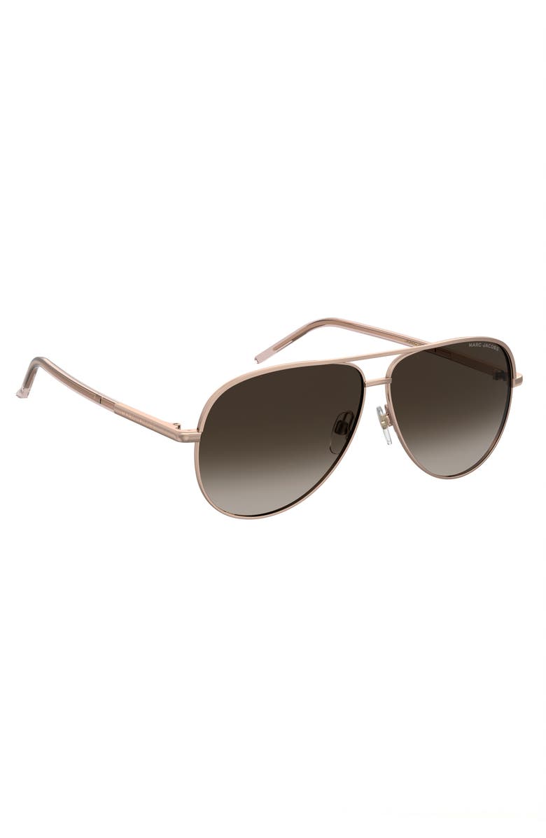 Marc Jacobs 61mm Gradient Pilot Sunglasses, Alternate, color, Gold Copper/ Brown Sf