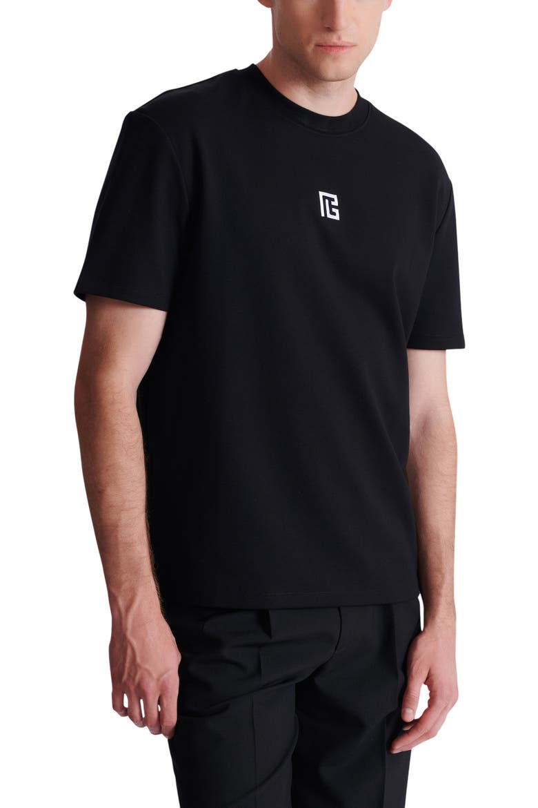 T-shirt with embroidered logo, Alternate, color, black
