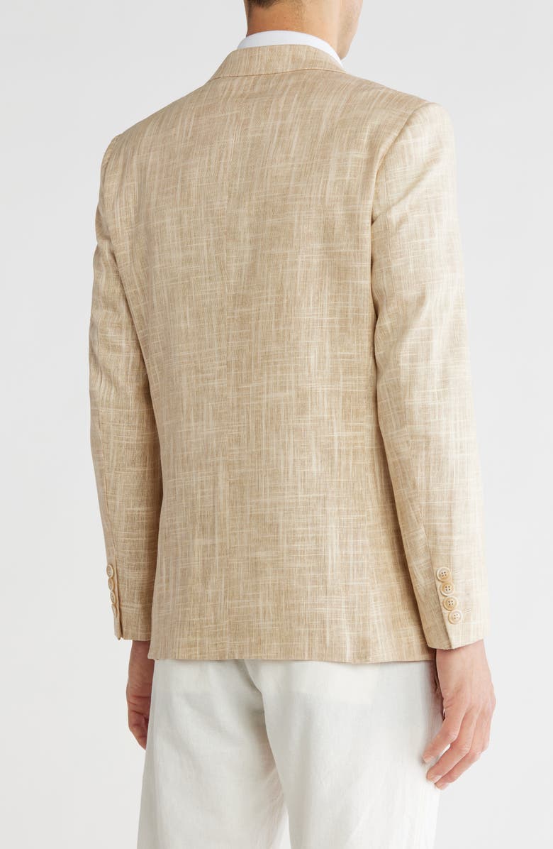 T.R. PREMIUM Slim Fit Wax Linen Blazer, Alternate, color, Natural