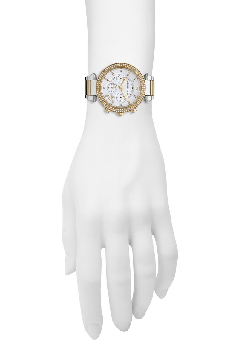 'Parker' Chronograph Bracelet Watch, 39mm, Alternate, color, GOLD/ SILVER