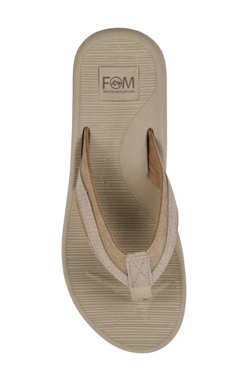 Cliffs By White Mountain Bays Flip Flop Sandal In Khaki Sandalwood Fabric