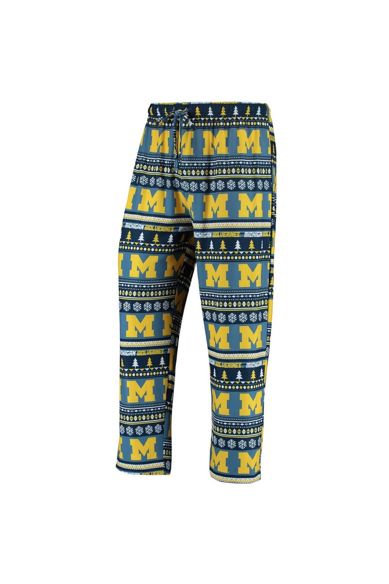Men's Concepts Sport Navy Michigan Wolverines Ugly Sweater Knit Long Sleeve Top and Pant Set, Alternate, color, Navy