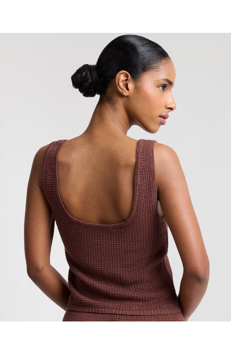 Onia Knit Square Neck Tank, Alternate, color, Brown
