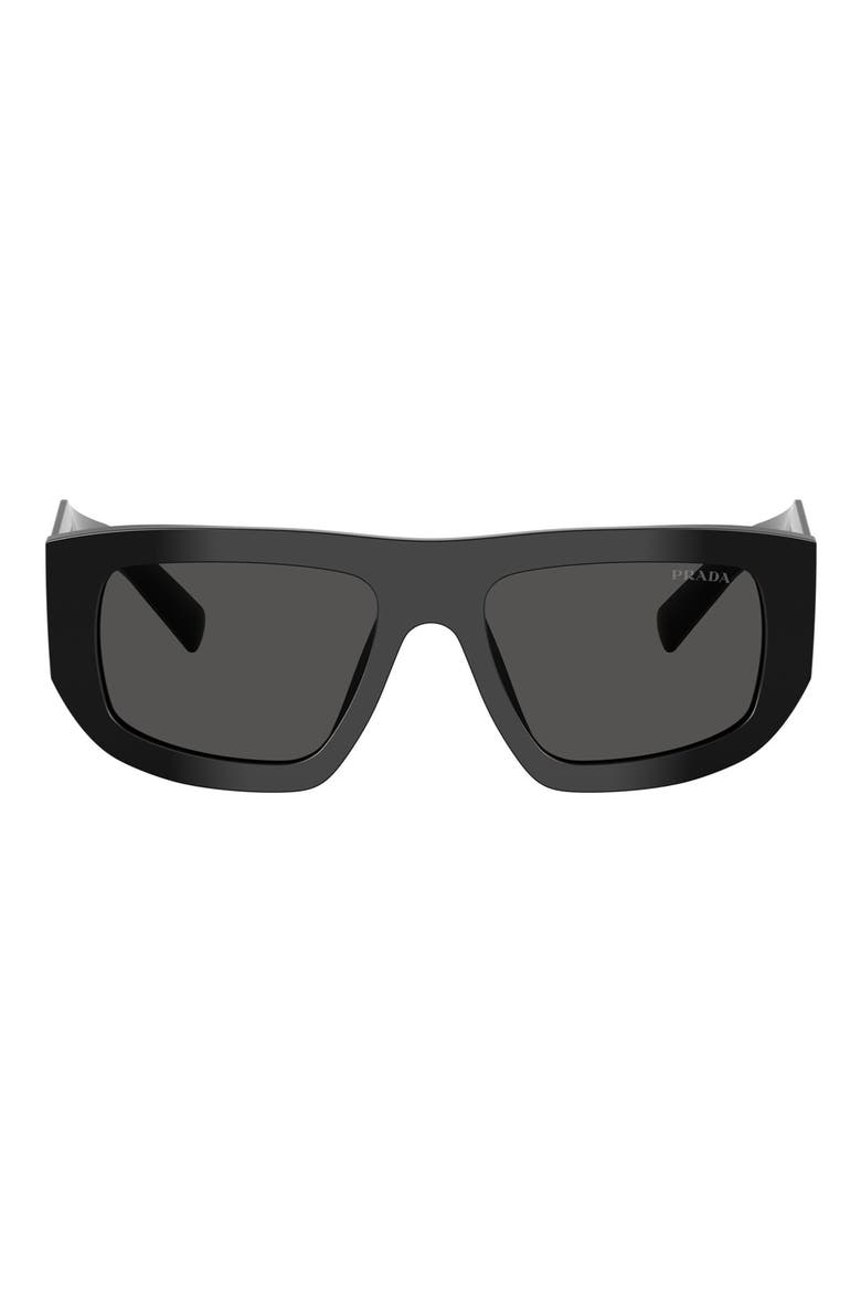 53mm Irregular Sunglasses, Main, color, BLACK / DARK GREY