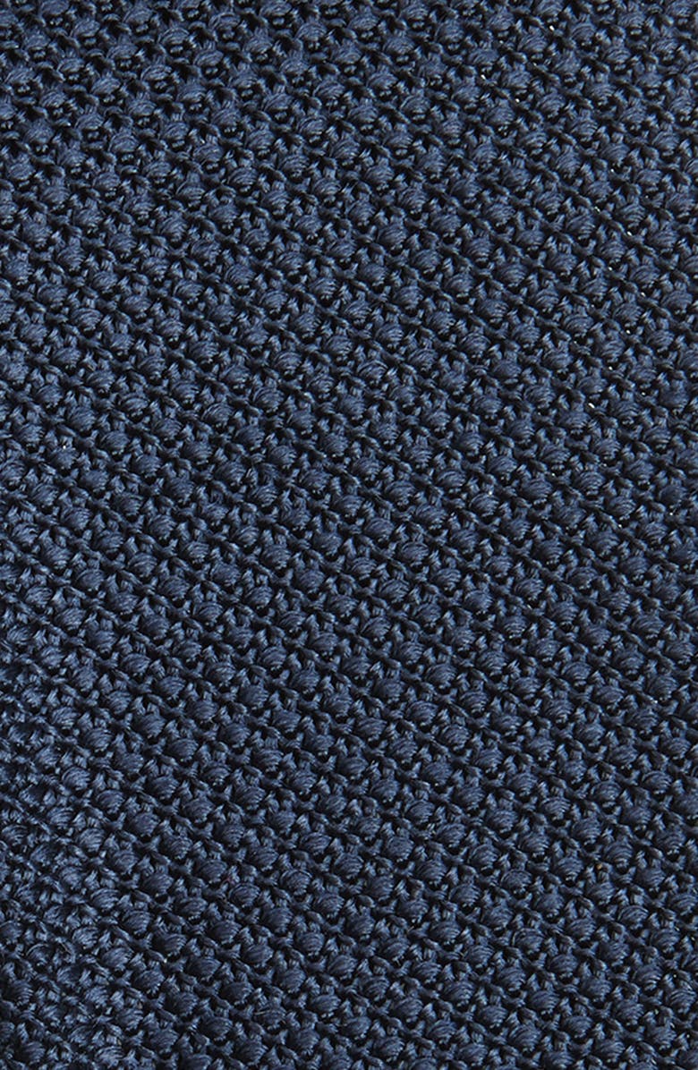 BOSS Solid Knit Silk Tie, Alternate, color, Dark Blue