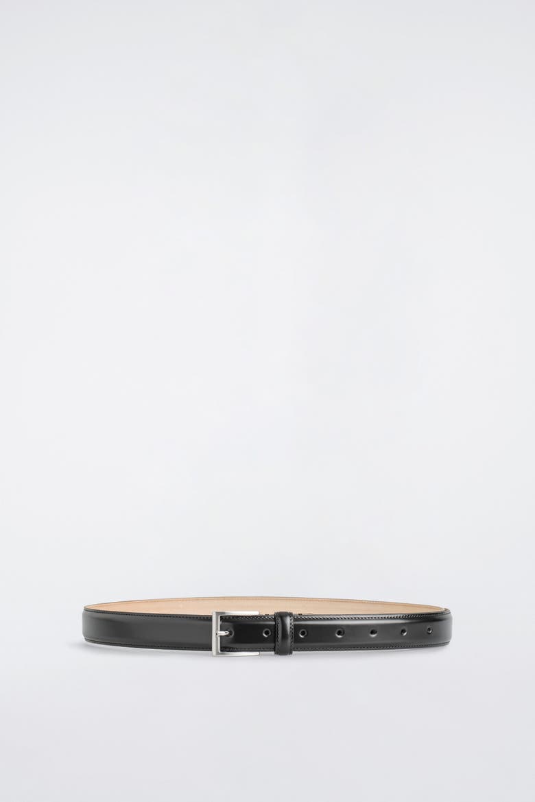 Leather Belt, Alternate, color, BLACK