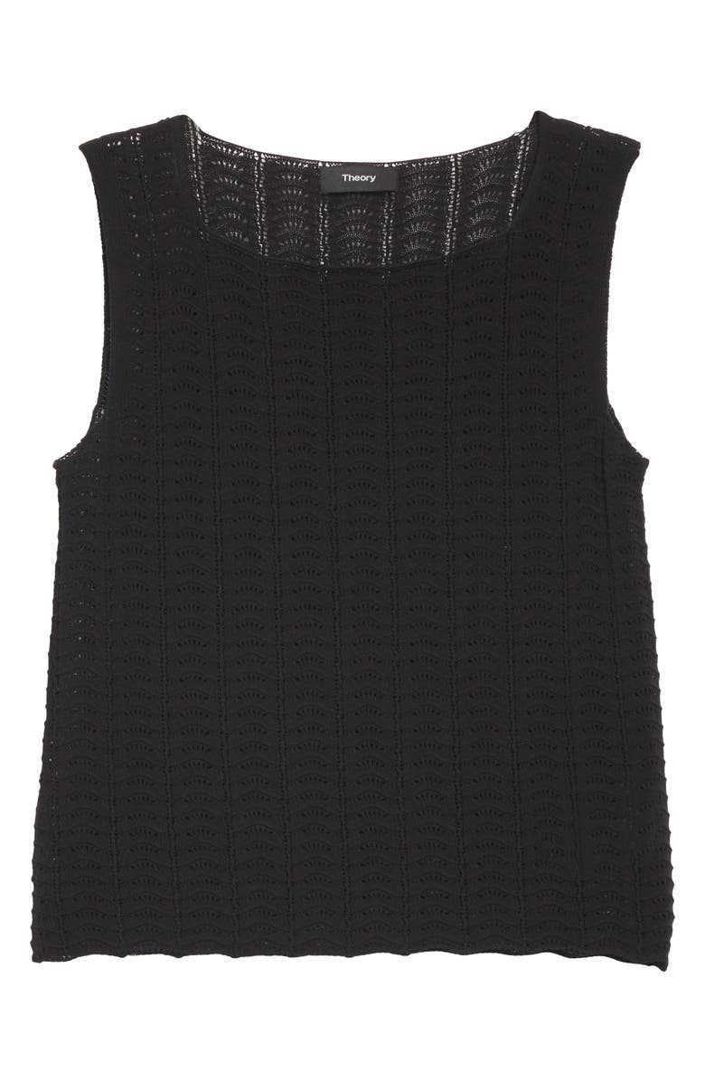 Theory Crochet Sleeveless Cotton Blend Sweater, Alternate, color, 