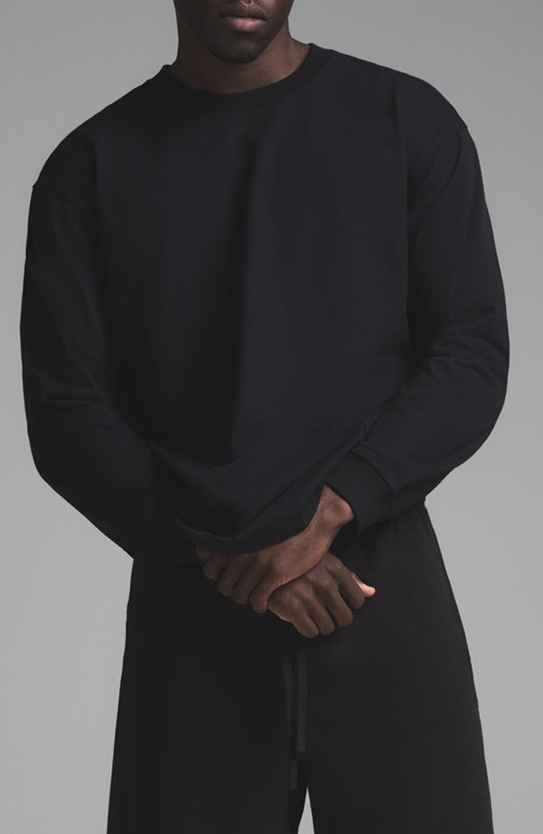 SKIMS Relaxed Fit Long Sleeve T-Shirt, Main, color, Obsidian