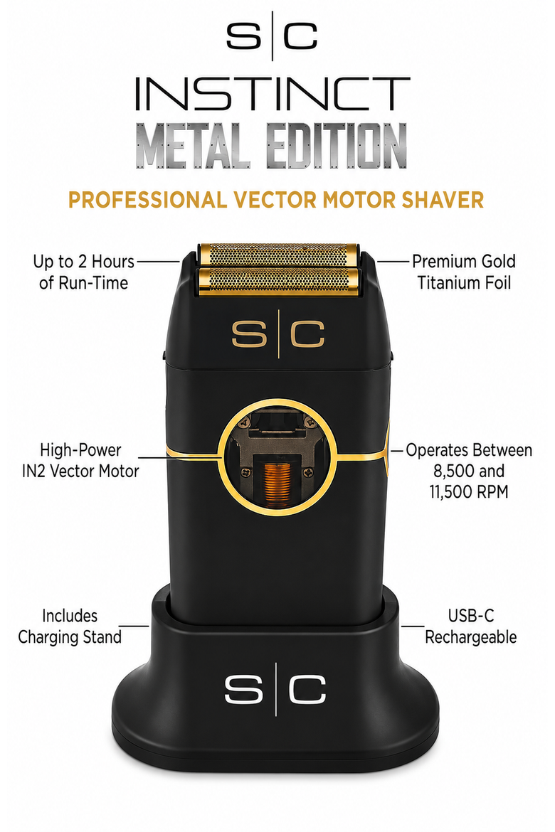 Instinct Metal Cordless Double Foil Shaver, Alternate, color, Black