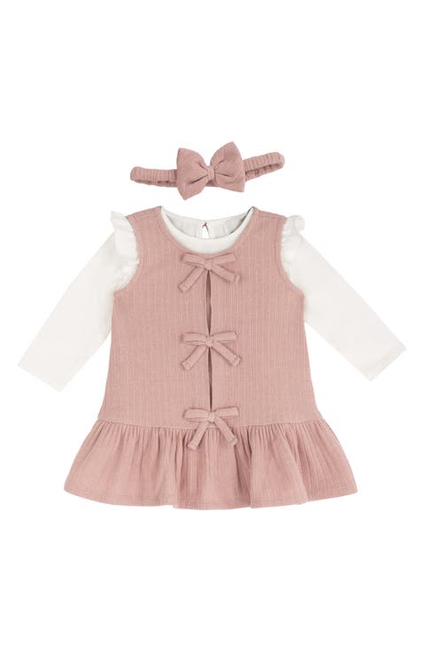 Kids' Bow Knit Jumper, Mock Neck Top & Headband Set