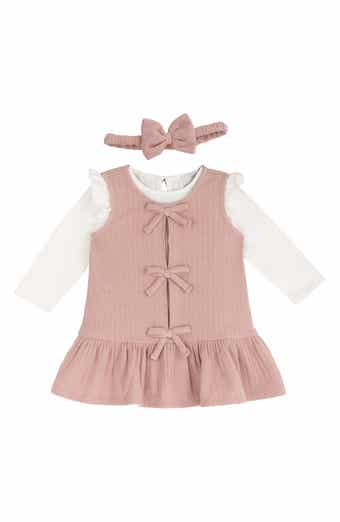 Kids' Bow Knit Jumper, Mock Neck Top & Headband Set