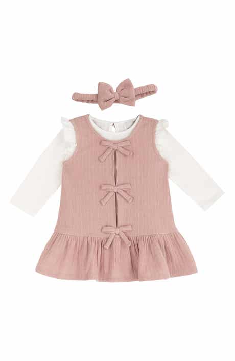 Kids' Bow Knit Jumper, Mock Neck Top & Headband Set