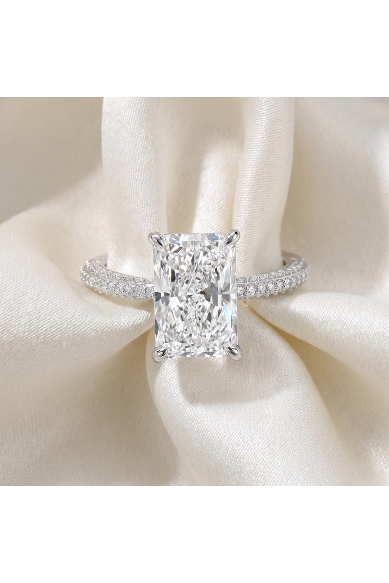 Certified 3.44Ct Cassidy Radiant Cut Diamond Engagement Ring 14k Gold Lab Grown, Alternate, color, 14k White Gold