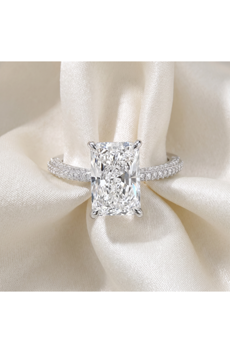 Bliss Diamond Certified 3.44Ct Cassidy Radiant Cut Diamond Engagement Ring 14k Gold Lab Grown, Alternate, color, 14K White Gold