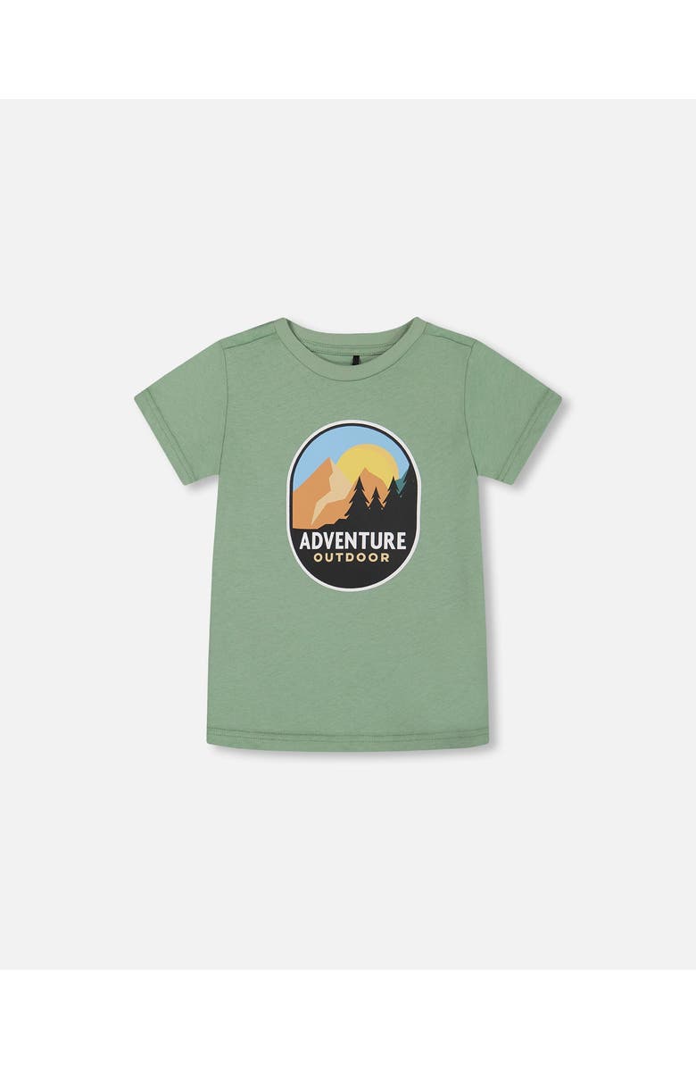 Deux par Deux Boy's Organic Cotton Graphic Tee Sage And Multi, Main, color,