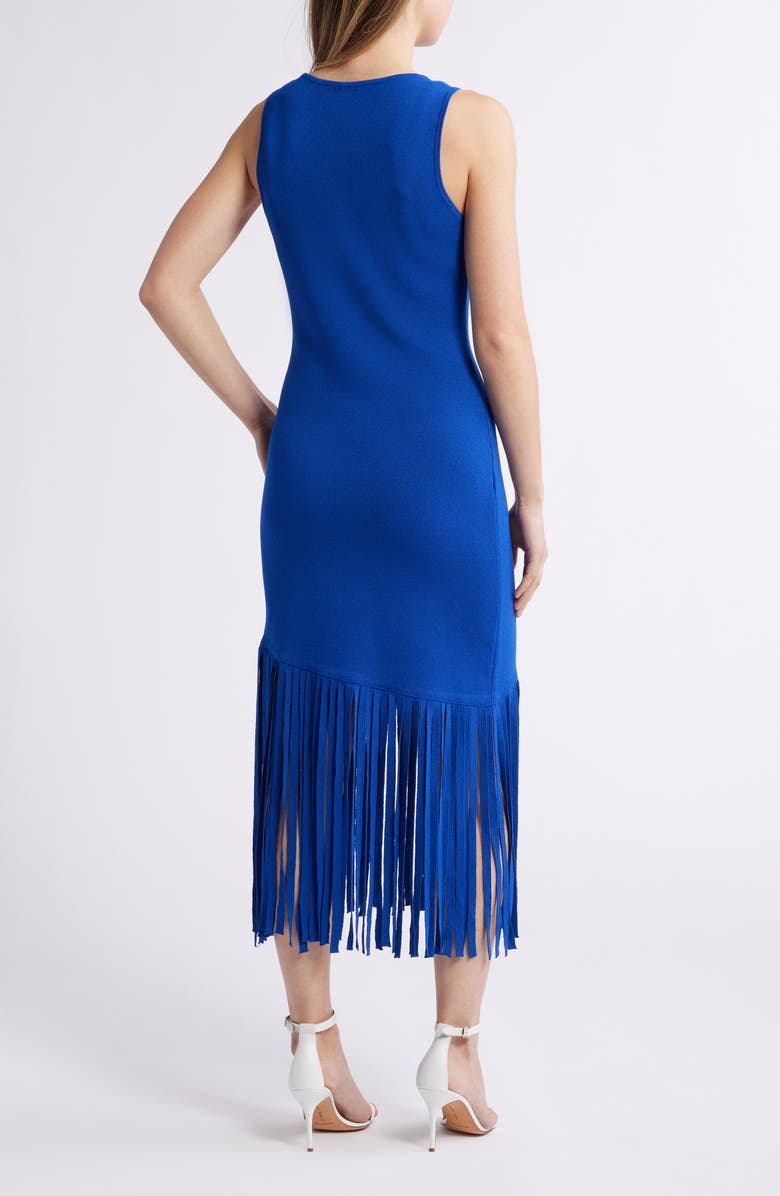 Anne Klein Asymmetric Fringe Hem Knit Dress, Alternate, color, 