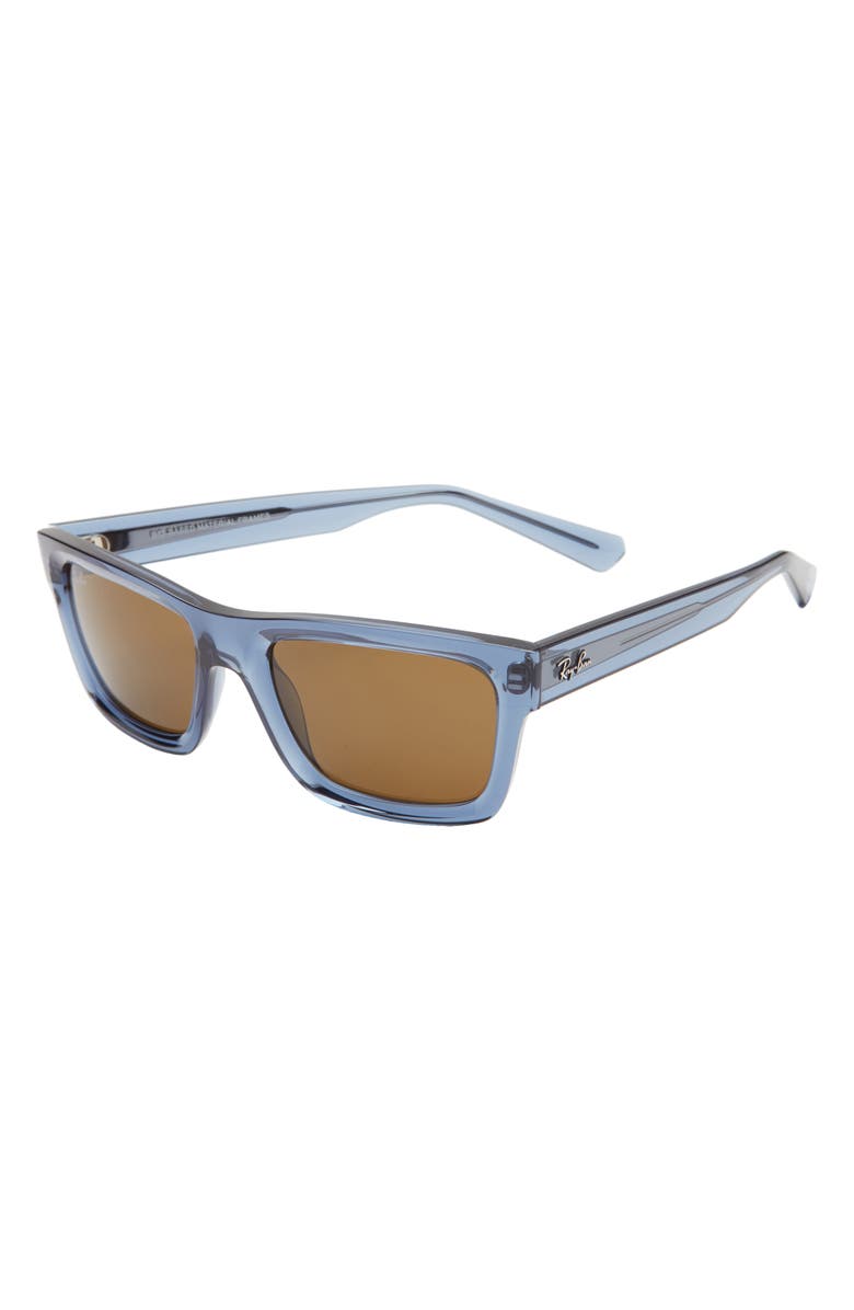 Ray-Ban Warren 54mm Rectangular Sunglasses, Alternate, color, Blue/ Brown