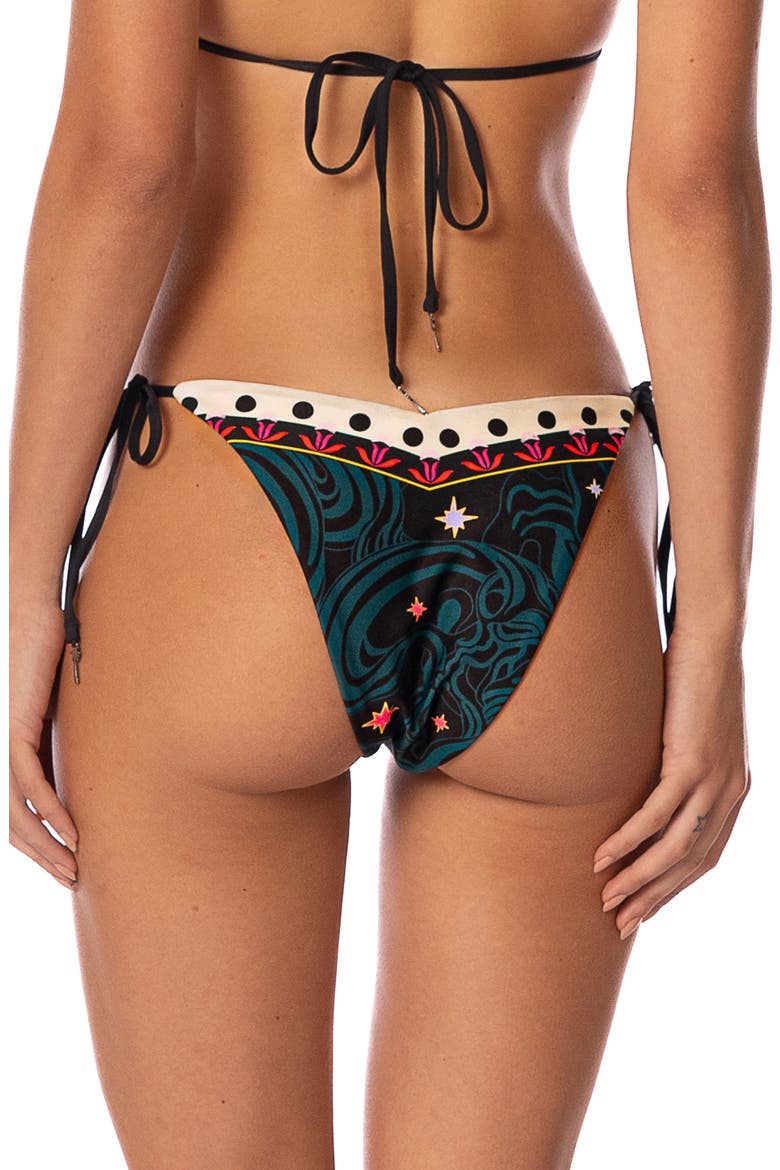 Flamingo Night Sunshine Bikini Bottoms, Alternate, color, BLACK MULTI