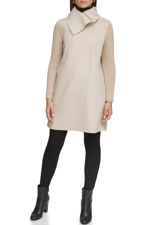 Asymmetric Collar Wool Blend Cloat