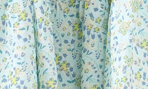 Free The Roses Floral Print Lace Minidress In Blue Multi