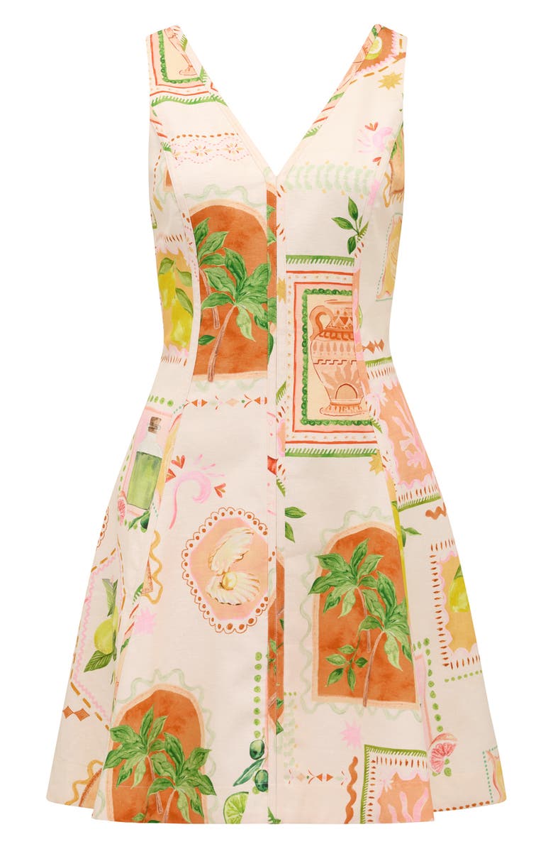 Ever New Fran Fit & Flare Minidress, Alternate, color, Almada Holiday