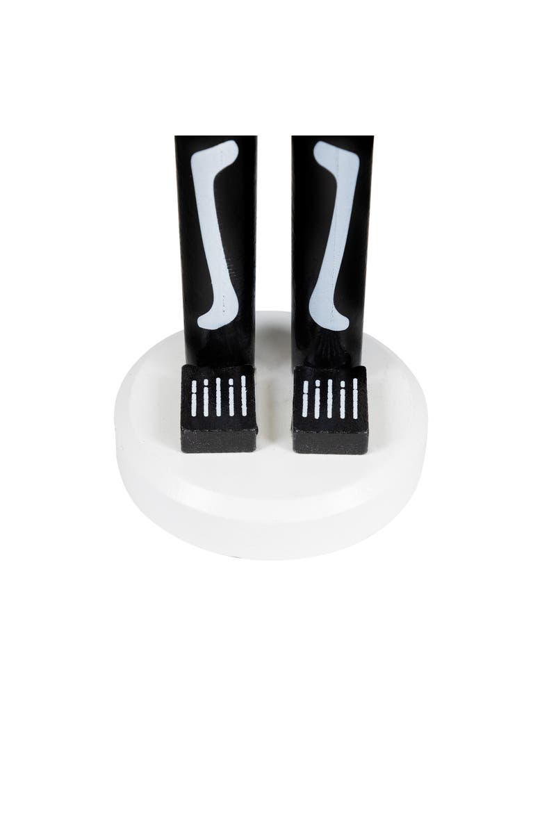 Skeleton Wooden Halloween Nutcracker - 14" - Black and White, Alternate, color, Black