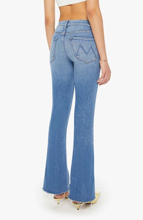 Mother The Weekend Fray Hem Bootcut Jeans In Blue
