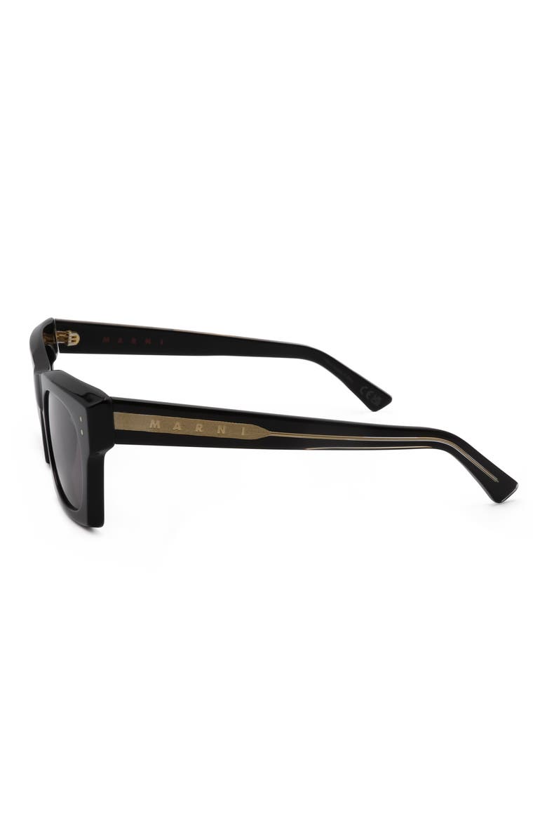 52mm Square Sunglasses, Alternate, color, BLACK / DARK GREY