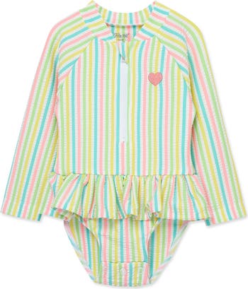 Flamingo Long Sleeve Two-Piece Rashguard Swimsuit