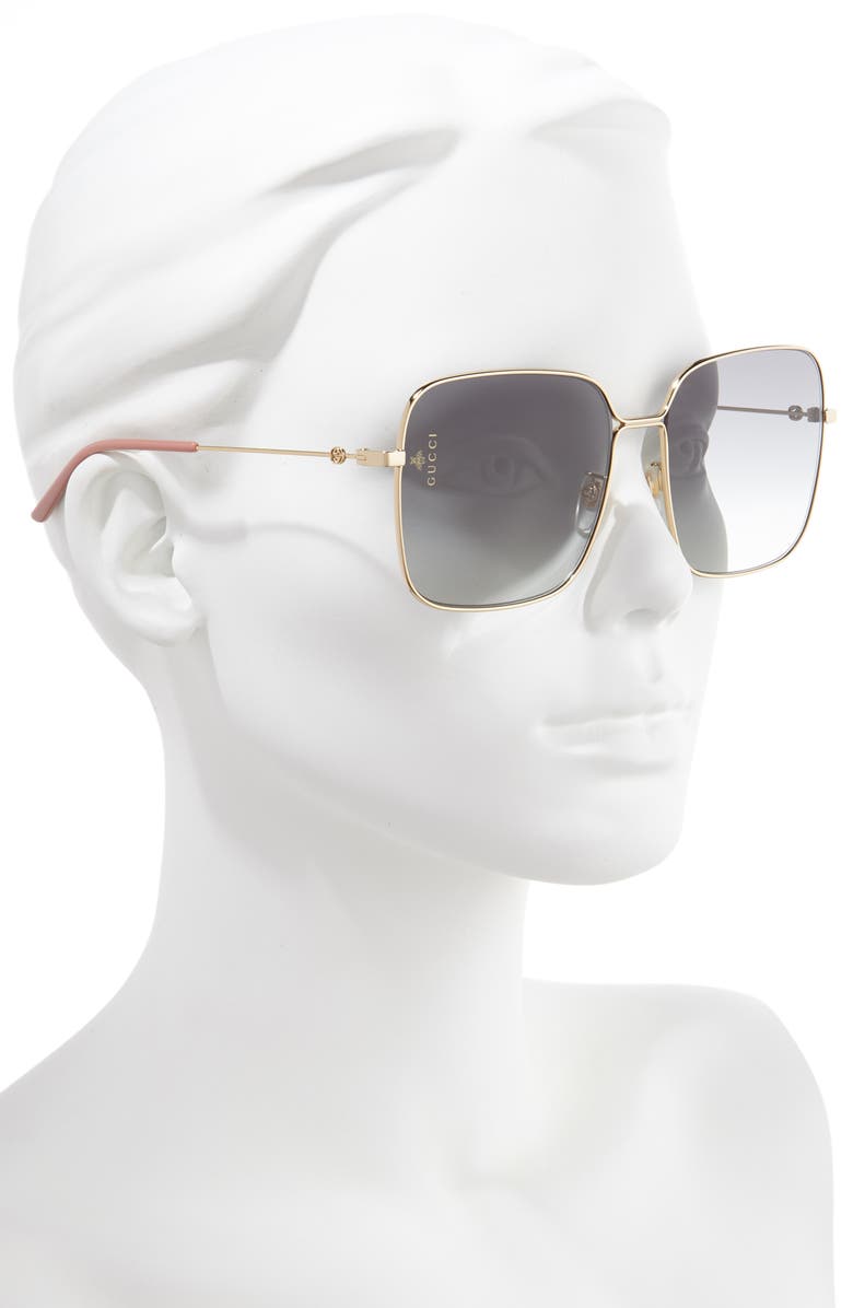 Gucci 60mm Gradient Square Sunglasses, Alternate, color,
