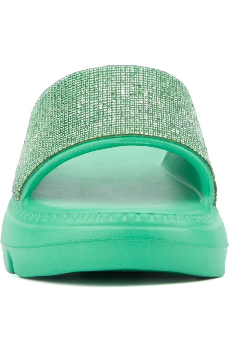 OLIVIA MILLER Glitter Gaze Platform Slide Sandal, Alternate, color, Green