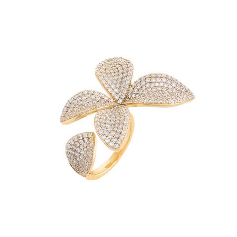 Pave Fancy Flower Petal Ring