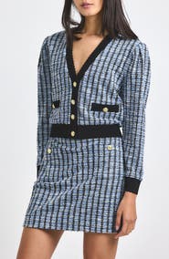 Derek Lam 10 Crosby Metallic Tweed Knit Cardigan