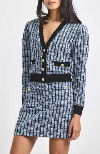 Derek Lam 10 Crosby Metallic Tweed Knit Cardigan