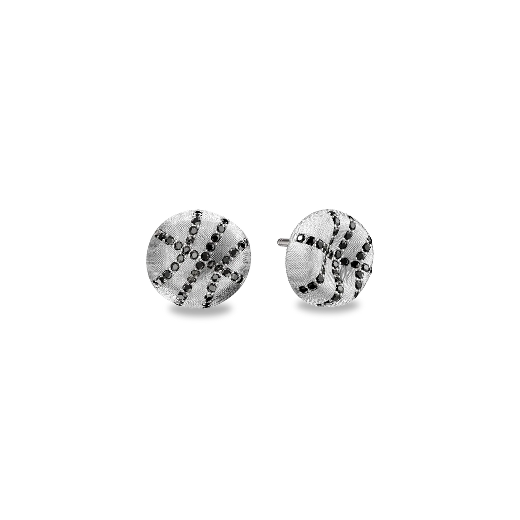 Pascal The Basketball Crooked Ball Diamond Pavé Earrings