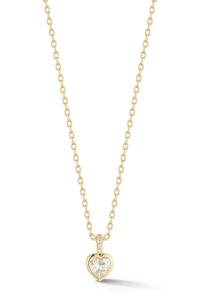 Heart Cubic Zirconia Pendant Necklace, Main, color, GOLD