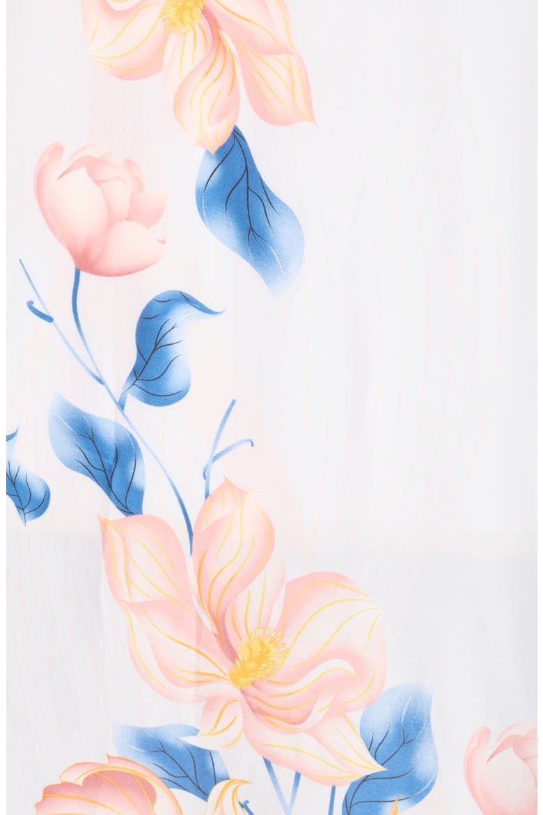 Floral Print Scarf, Alternate, color, BLUE