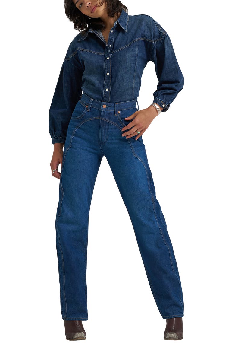 High Waist Ankle Barrel Jeans, Alternate, color, RUSTLERS RETREAT